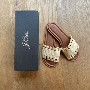 🆕 JCrew Sorrento Woven Sandals with Raffia Fringe